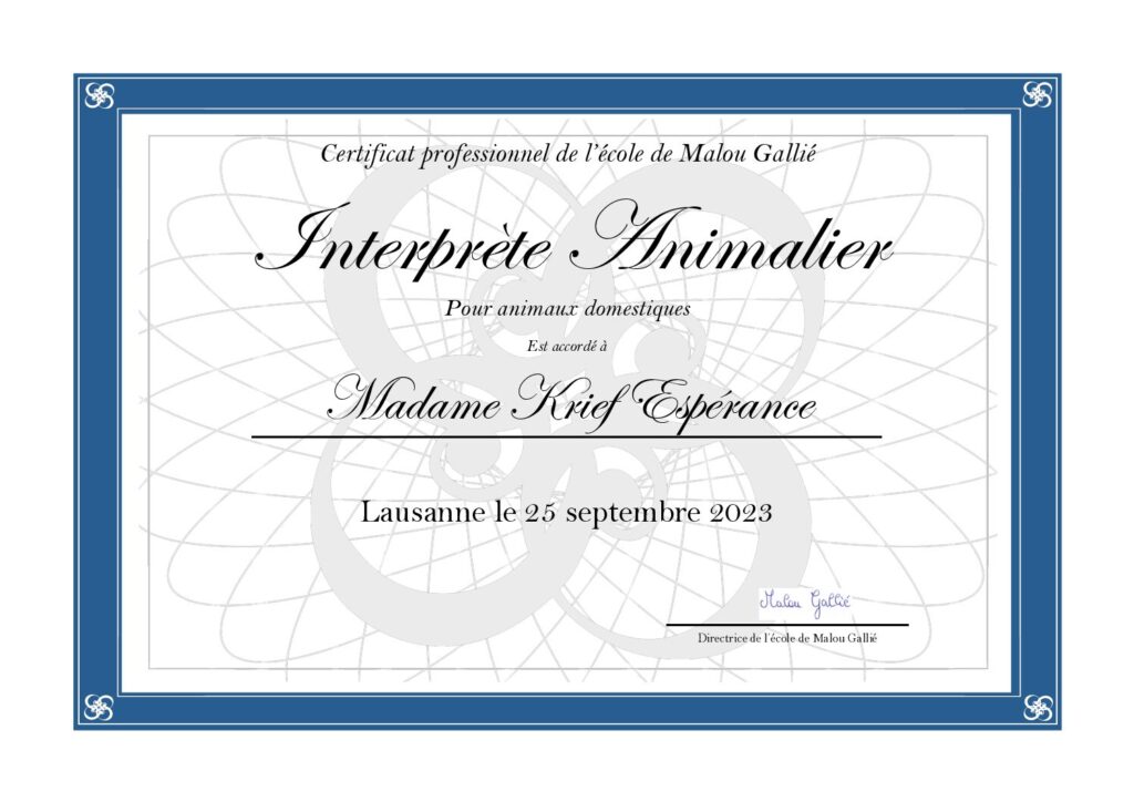 Certificat Espérance